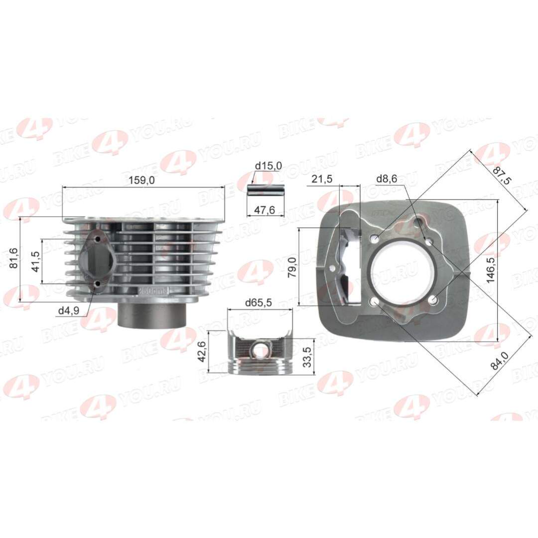 ЦПГ (поршневая) 165FMM (CB250D-G) (65,5*62,2) (87,3/84,4/81,5/15) 250см3 ZSX-TECH