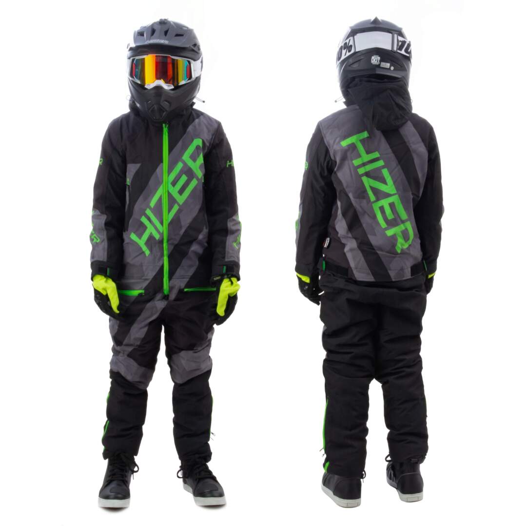 Комбинезон для снегохода (детский) HIZER №5 black-green (текстиль) (14Y) Комбинезон для снегохода (детский) HIZER №5 black-green (текстиль) (14Y)