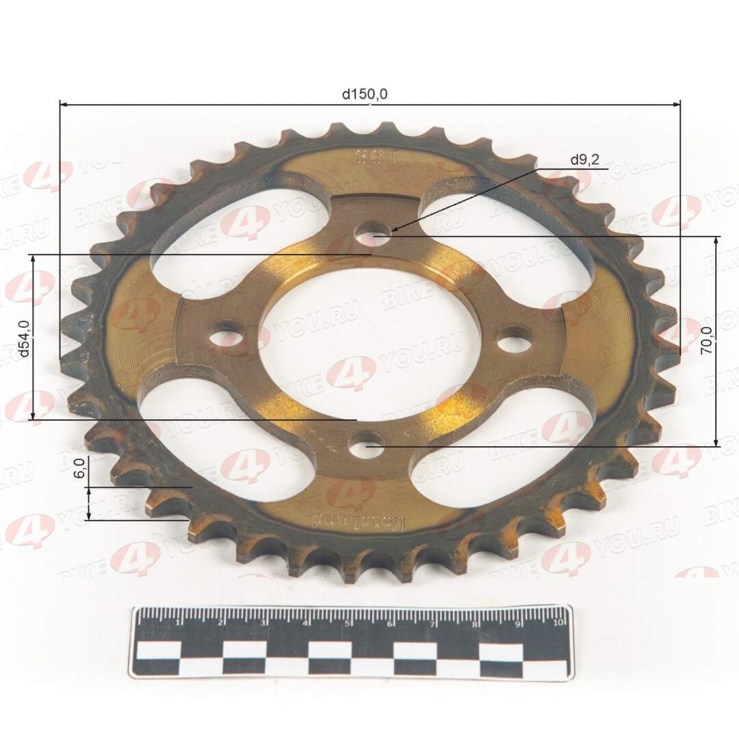 Венец, звезда ведомая (420-36) сталь, закаленные зубья Альфа/Дельта 4х70х54 Венец, звезда ведомая (420-36) сталь, закаленные зубья Альфа/Дельта 4х70х54
